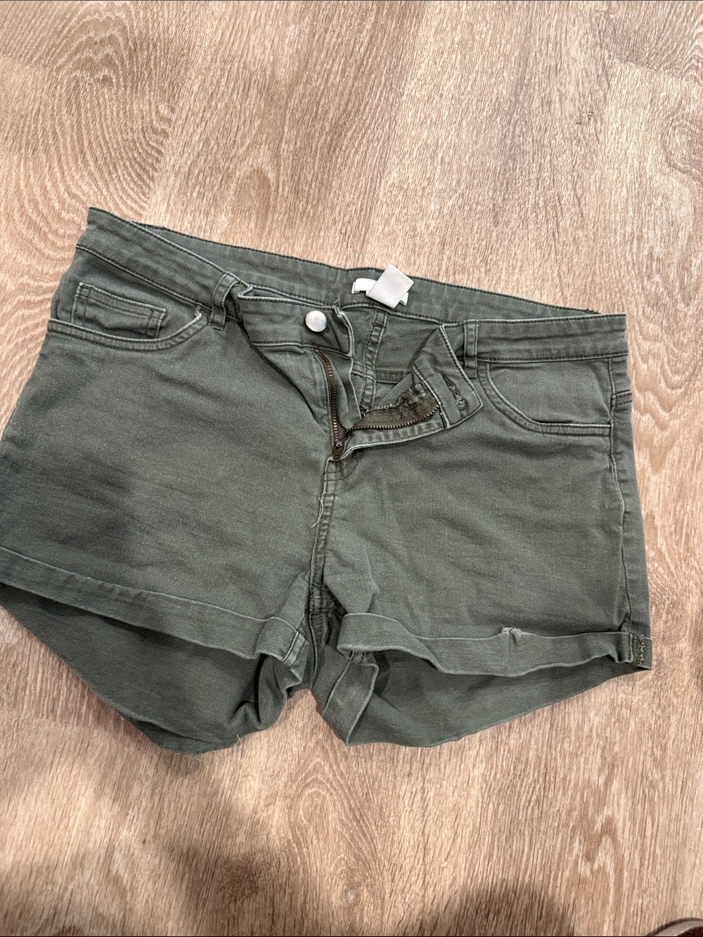 H&M Olive Green Denim-Style Women's Shorts